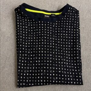 Boss Black and White Textured tee
